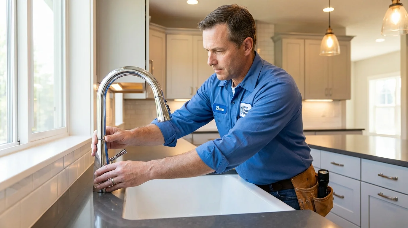 Kitchen faucet installation by Johns Plumbing LLC in North Ridgeville